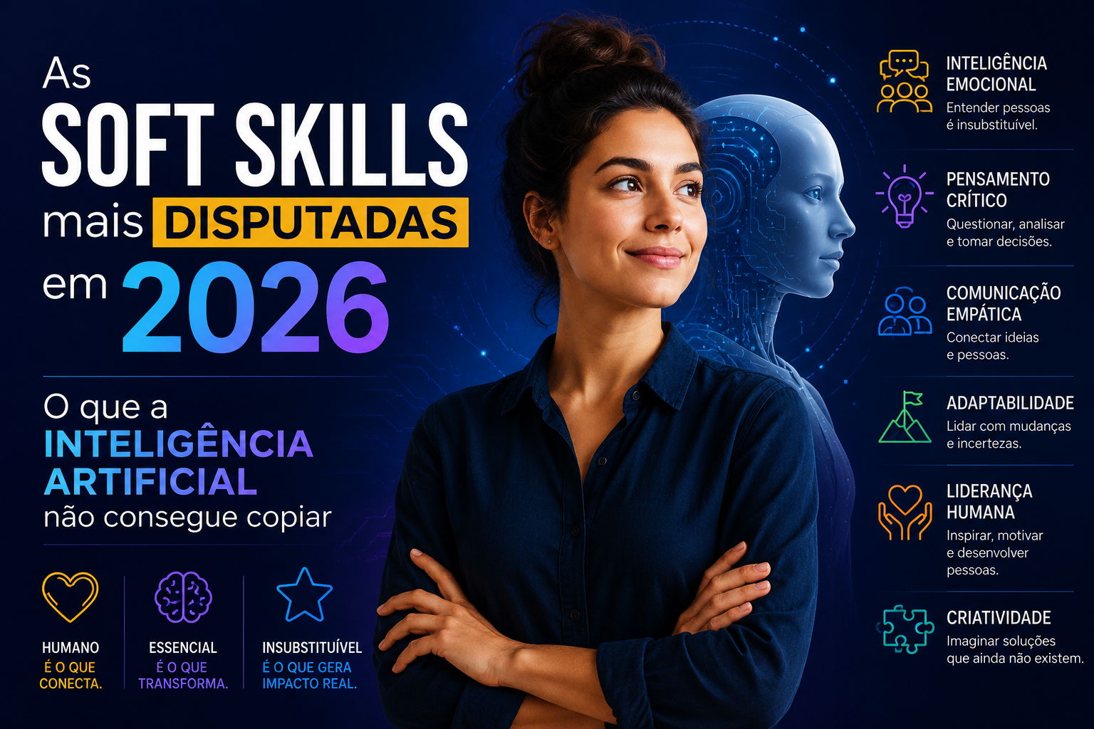 As Soft Skills Mais Disputadas em 2026: O Que a Inteligência Artificial Não Consegue Copiar