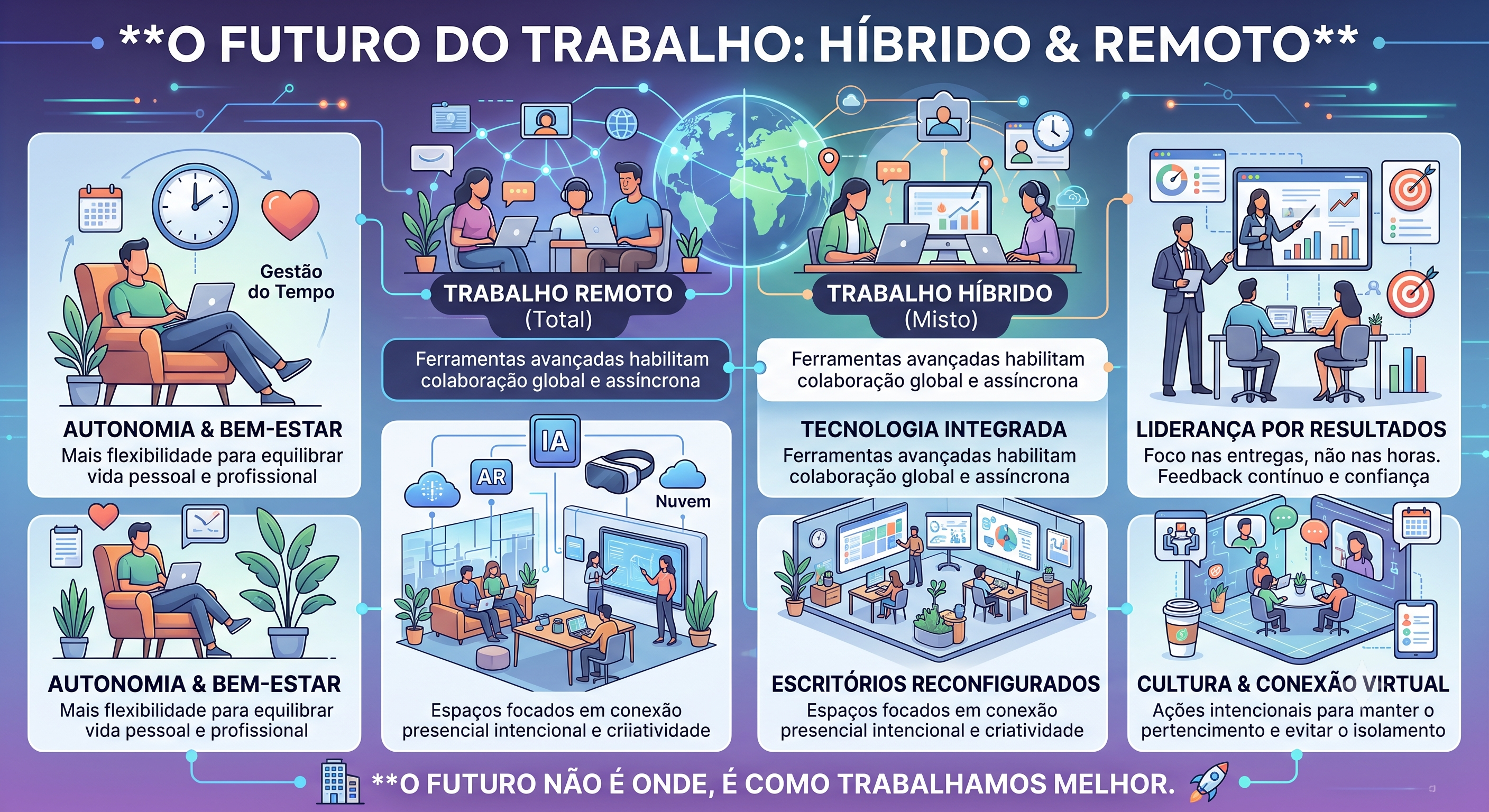 O Futuro do Trabalho Híbrido e Remoto: Tendências e Oportunidades