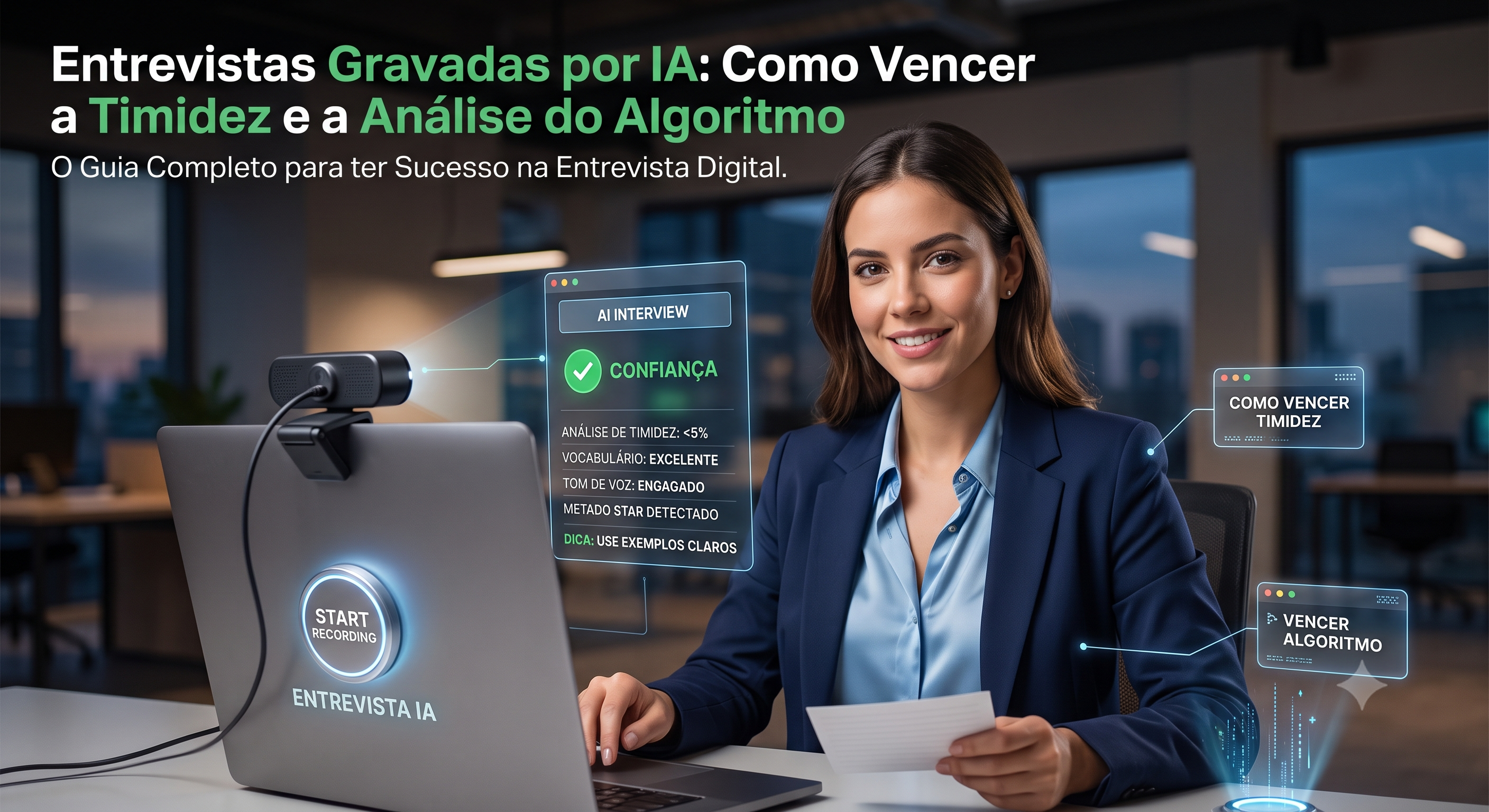 Vencendo a Timidez e o Algoritmo: Dicas para Entrevistas Gravadas por IA