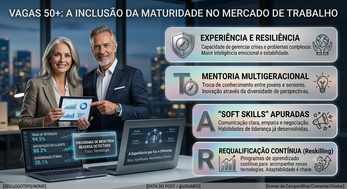Vagas 50+: A Inclusão da Maturidade no Mercado de Trabalho